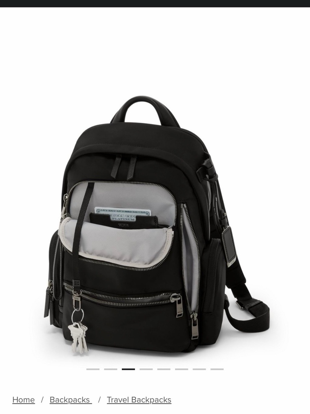 Tumi Celina (Medium) Black Nylon Travel Backpack with Gunmetal Hardware - Picture 3 of 12